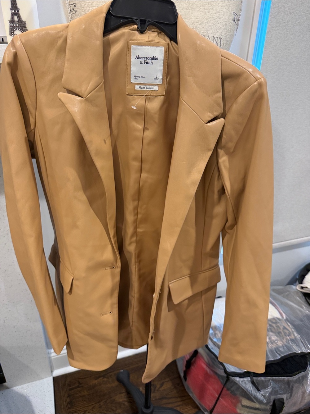 Abercrombie & Fitch Tan Leather Blazer